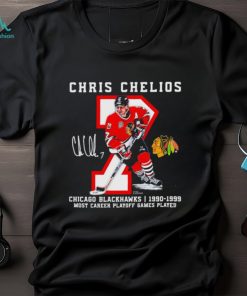 Chris Chelios 7 Chicago Blackhawks Most Career Playoff Games Played signature shirt