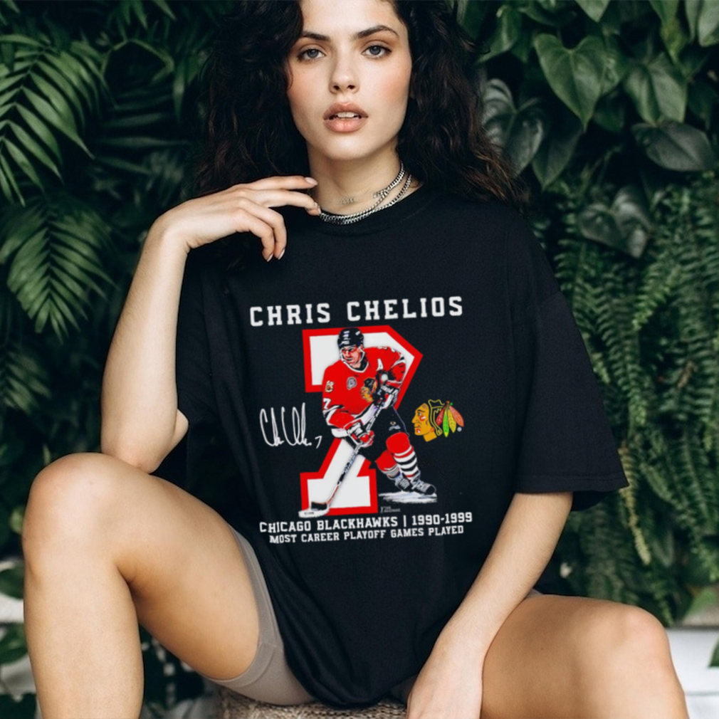 Chris Chelios 7 Chicago Blackhawks Most Career Playoff Games Played signature shirt Chris Chelios 7 Chicago Blackhawks Most Career Playoff Games Played signature shirt