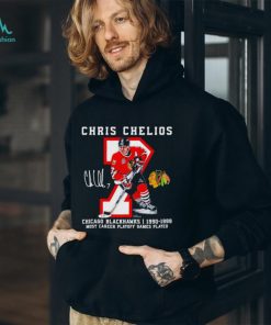 Chris Chelios 7 Chicago Blackhawks Most Career Playoff Games Played signature shirt