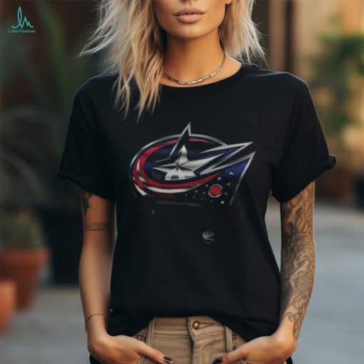 Columbus Blue Jackets Fanatics Branded Women’s Personalized Midnight Mascot Logo V Neck T Shirt