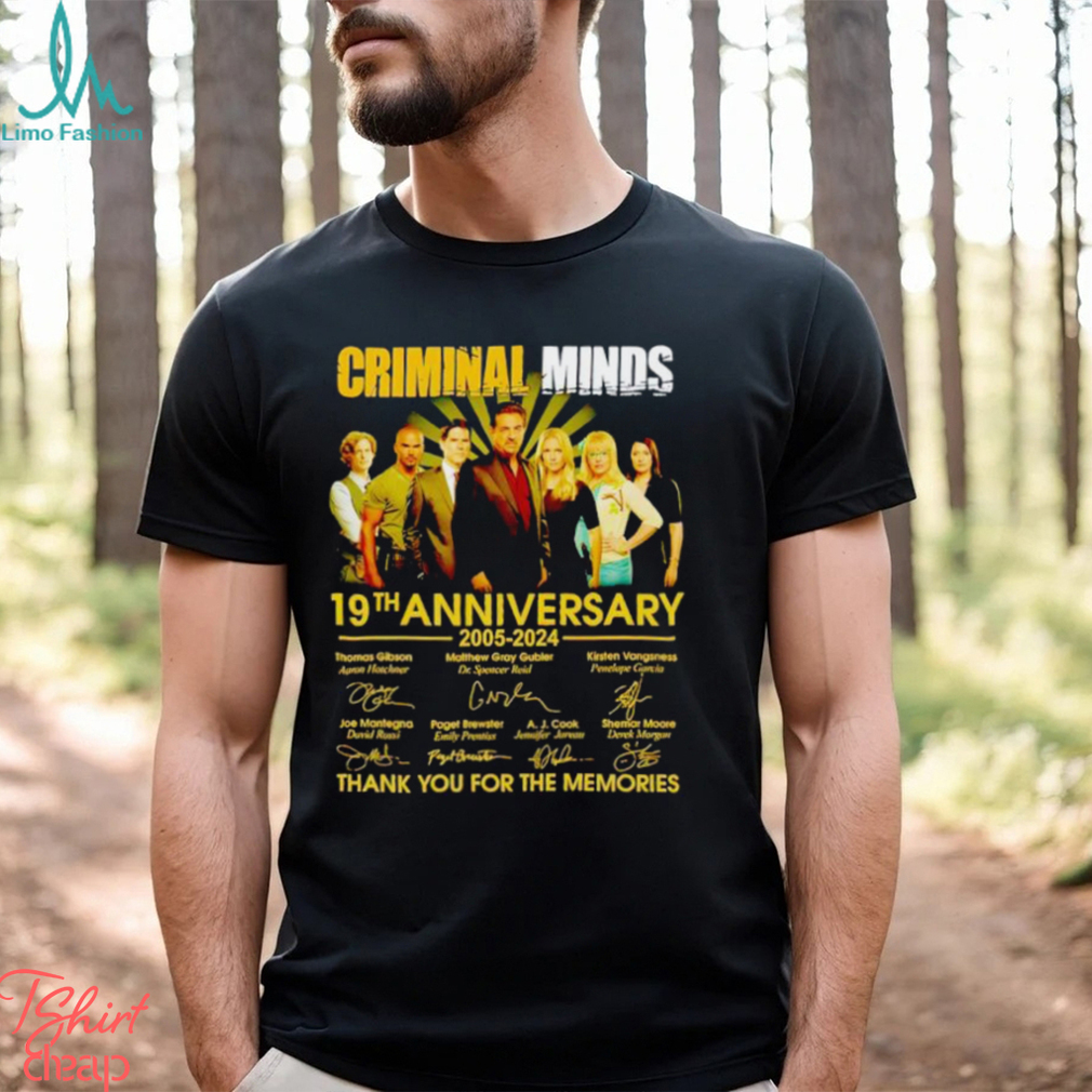 Criminal Minds 19th anniversary 2005 2024 thank you for the memories shirt Criminal Minds 19th anniversary 2005 2024 thank you for the memories shirt