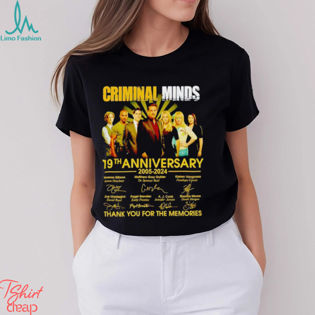 Criminal Minds 19th anniversary 2005 2024 thank you for the memories shirt Criminal Minds 19th anniversary 2005 2024 thank you for the memories shirt