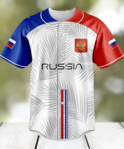 Custom Name Russia Flag Palm Leaf Baseball Jersey Shirt Gift For Men And Women