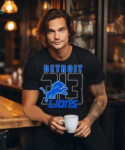 Detroit Lions 313 Logo Football T Shirt
