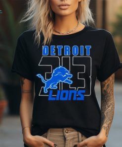 Detroit Lions 313 Logo Football T Shirt