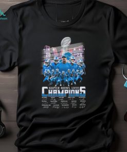Detroit Lions Super Bowl LVIII 2024 Champions Signatures T Shirt