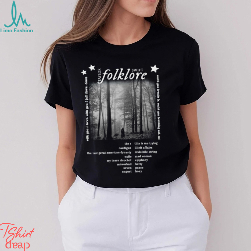Folklore Tracklist Shirt The Eras Tour 2023 Rock Music Tshirt Folklore Tracklist Shirt The Eras Tour 2023 Rock Music Tshirt