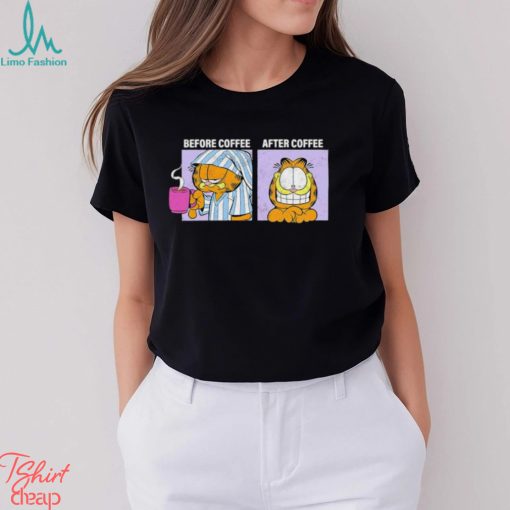 Garfield Before Coffee and After Coffee shirt