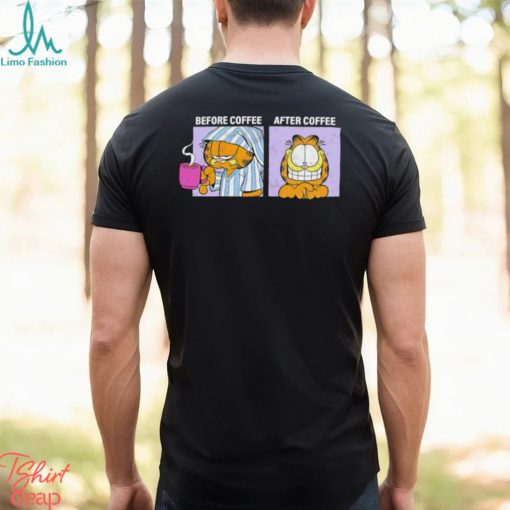 Garfield Before Coffee and After Coffee shirt