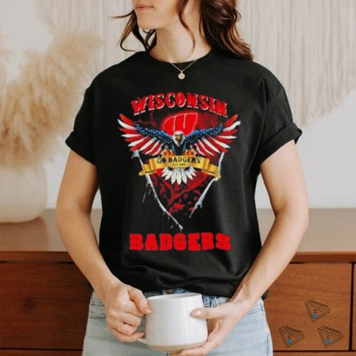 Go Badgers Wisconsin Badgers Football Us Eagle Shirt