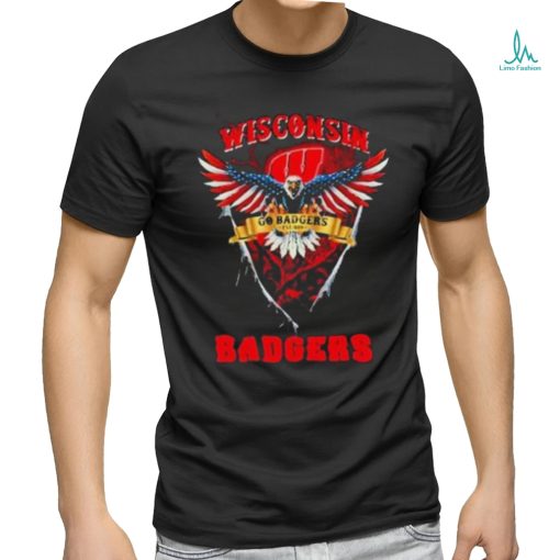 Go Badgers Wisconsin Badgers Football Us Eagle Shirt