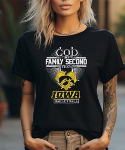 God First Family Second then Iowa Hawkeyes Basketball 2024 Logo Shirt