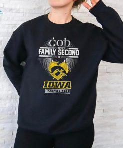 God First Family Second then Iowa Hawkeyes Basketball 2024 Logo Shirt