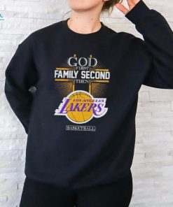 God first family second then Los Angeles Lakers basketball shirt