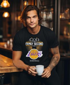 God first family second then Los Angeles Lakers basketball shirt