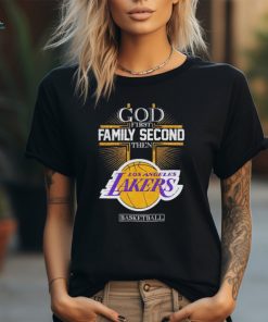 God first family second then Los Angeles Lakers basketball shirt