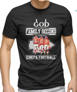 God first family second then chiefs football team signature shirt