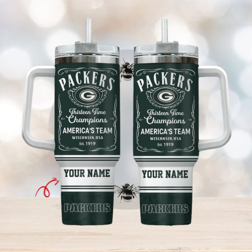 Green Bay Packers Personalized NFL Jack Daniel’s 40oz Stanley Tumbler