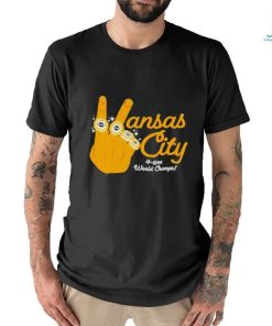 Hand Yellow Kansas City 4 Time World Champs Hand Rings shirt
