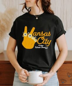 Hand Yellow Kansas City 4 Time World Champs Hand Rings shirt