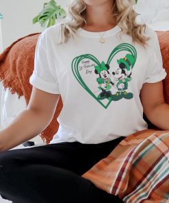 Happy St Patricks Day Mickey Minnie Heart shirt