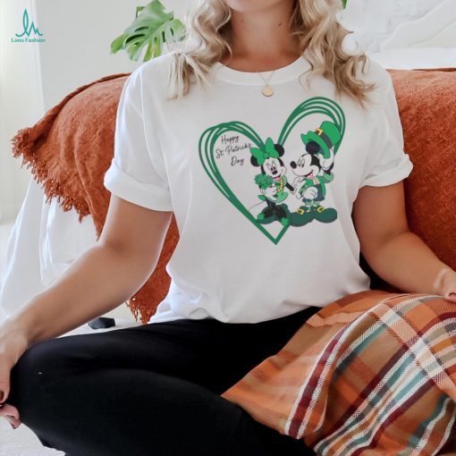 Happy St Patricks Day Mickey Minnie Heart shirt