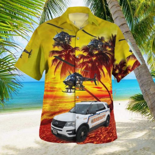 Harris County Texas Harris County Sheriffs Office Car And Bell OH 58A Kiowa Hawaiian Shirt