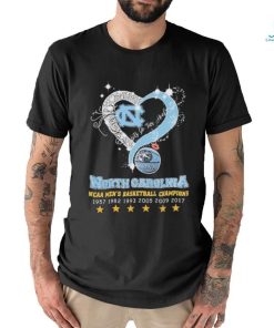 Heart North Carolina Tar Heels Let’s Go Tar Heels NCAA Men’s Basketball Champions Shirt