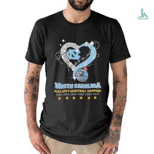 Heart North Carolina Tar Heels Let’s Go Tar Heels NCAA Men’s Basketball Champions Shirt
