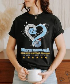 Heart North Carolina Tar Heels Let’s Go Tar Heels NCAA Men’s Basketball Champions Shirt