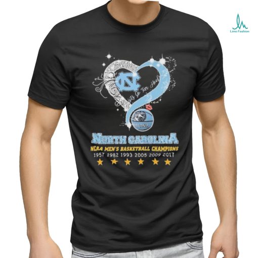Heart North Carolina Tar Heels Let’s Go Tar Heels NCAA Men’s Basketball Champions Shirt