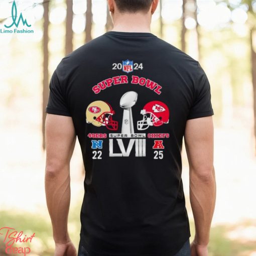Helmets 2024 Super Bowl LVIII San Francisco 49ers 22 Kansas City Chiefs 25 shirt