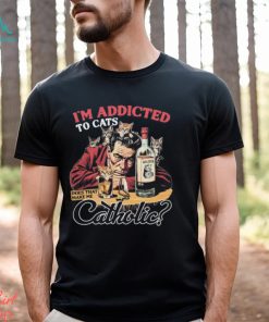 I'm Addicted To Cats Does That Make Me Catholic Black Shirt