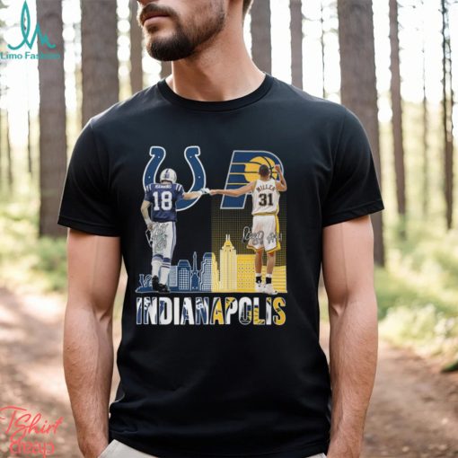 Indianapolis Players 18 Manning and 31 Millers Signatures Shirt