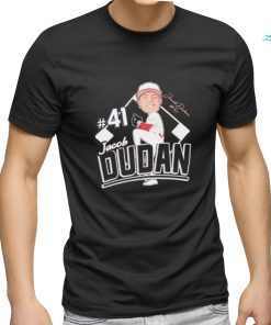 Jacob Dudan pitcher caricature signature shirt
