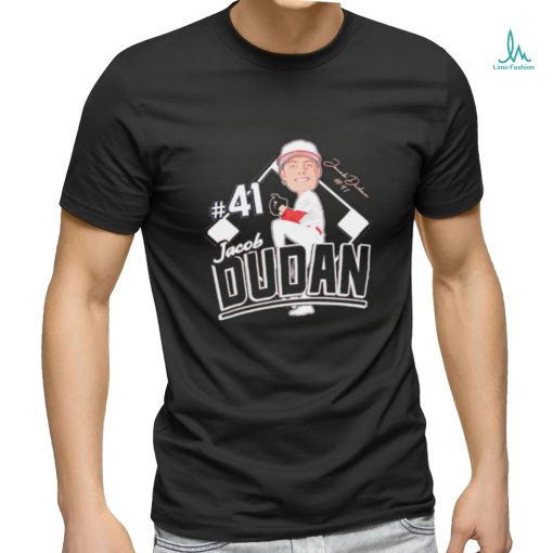 Jacob Dudan pitcher caricature signature shirt