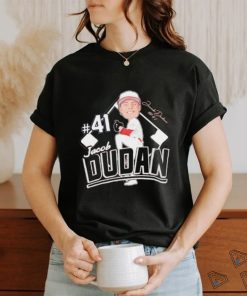 Jacob Dudan pitcher caricature signature shirt