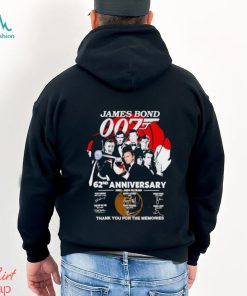 James Bond 007 62nd anniversary 1962 2024 25 films thank you for the memories shirt