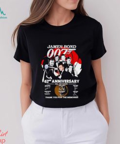 James Bond 007 62nd anniversary 1962 2024 25 films thank you for the memories shirt