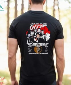 James Bond 007 62nd anniversary 1962 2024 25 films thank you for the memories shirt