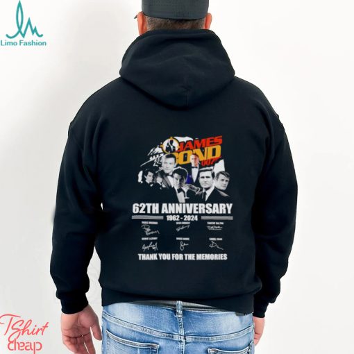 James Bond 62th anniversary 1962 2024 thank you for the memories shirt