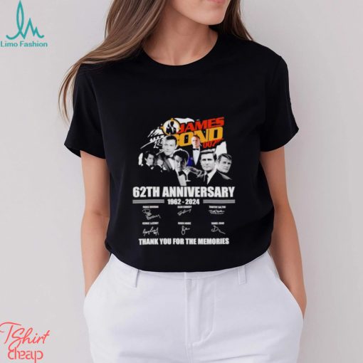 James Bond 62th anniversary 1962 2024 thank you for the memories shirt