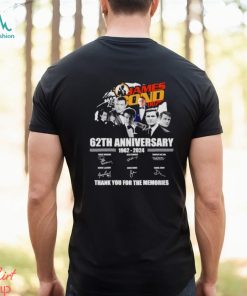 James Bond 62th anniversary 1962 2024 thank you for the memories shirt