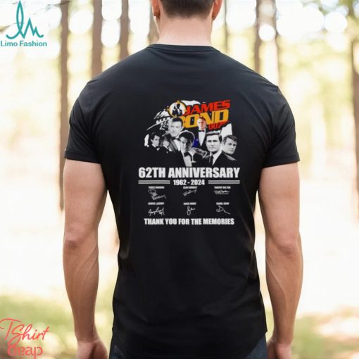 James Bond 62th anniversary 1962 2024 thank you for the memories shirt