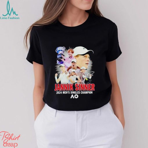Jannik Sinner 2024 men’s singles Champion signature shirt