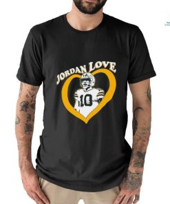 Jordan Love 10 Green Bay Packers heart shirt