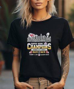 KC Chiefs Super Bowl Champions LVIII 2024 Back2back Skyline T Shirt