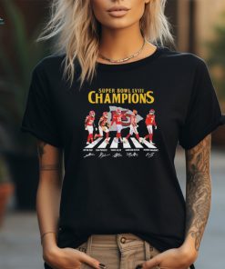 KC Chiefs Super Bowl LVIII Champions Reid Pacheco Kelce Butker and Mahomes abbey road signatures shirt