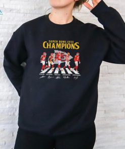 KC Chiefs Super Bowl LVIII Champions Reid Pacheco Kelce Butker and Mahomes abbey road signatures shirt