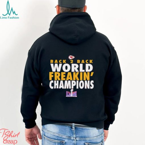 Kansas CIty Chiefs back 2 back World Freakin’ Champions shirt